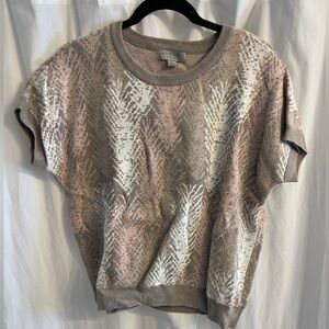 Barefoot Dreams Multicolor Knit Short Sleeve Top